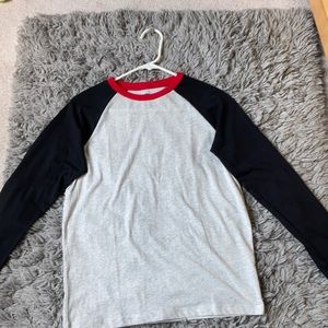 white and black old navy long sleeve